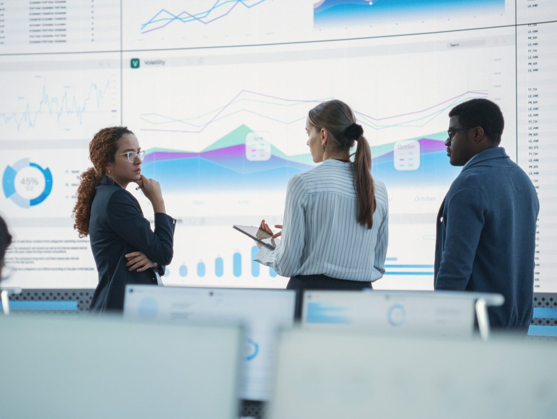 Team collaborating on technology